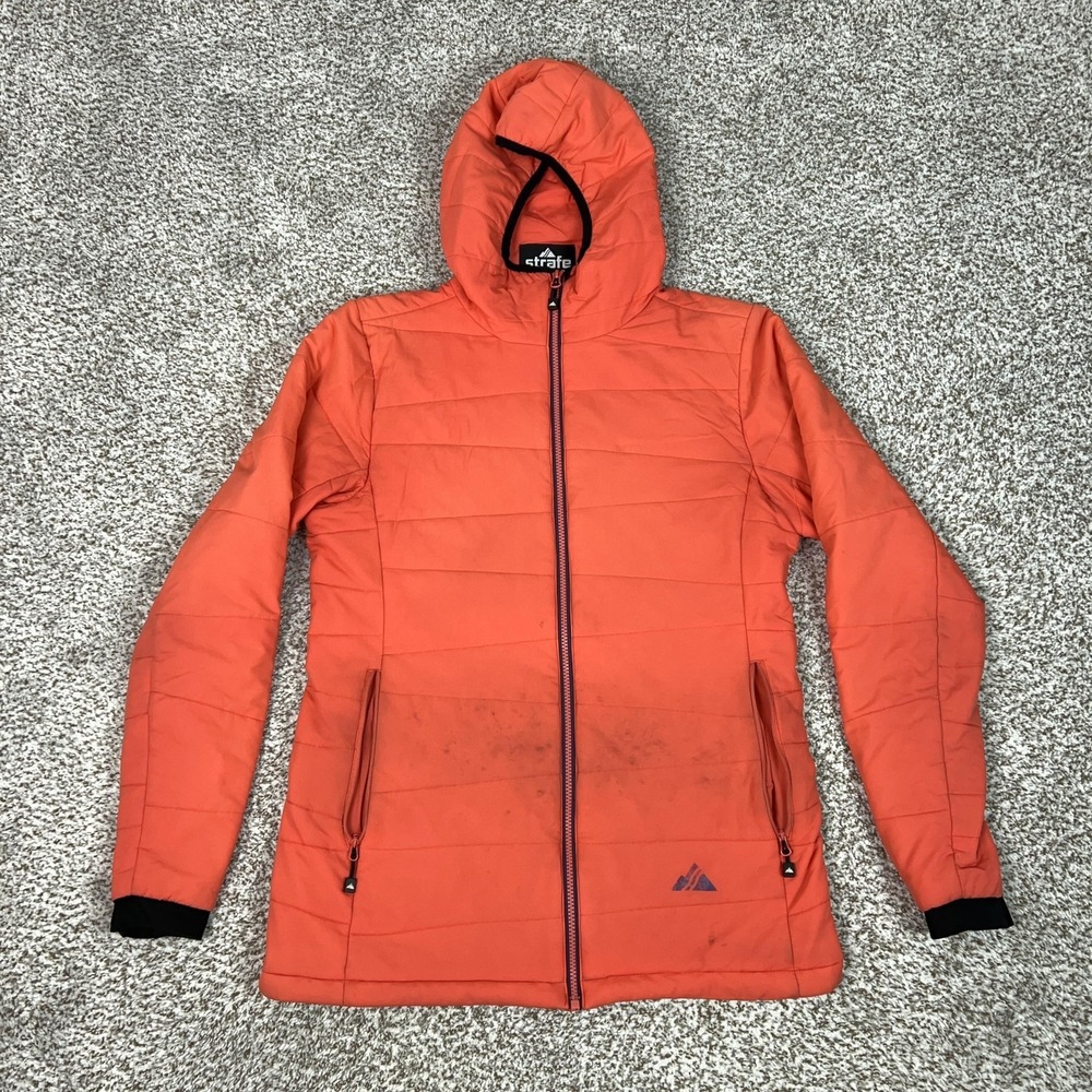Strafe Jacket Womens L Orange Hooded Insulated Puffer Ski Outdoor Coat Incubator